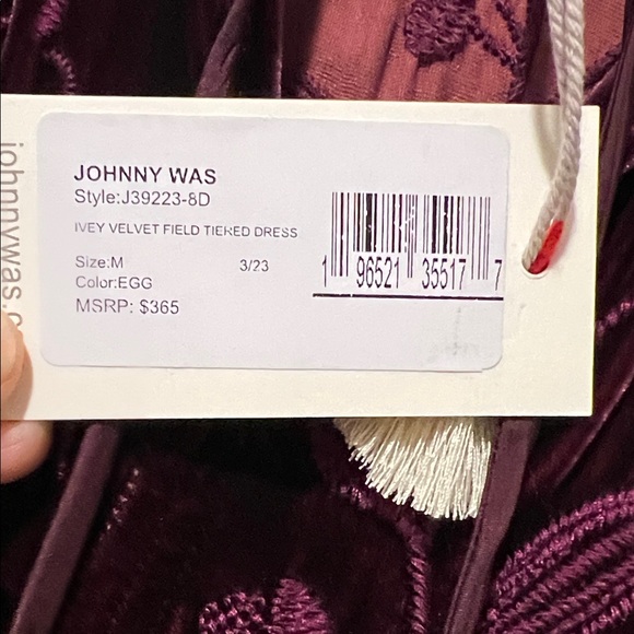 Johnny Was Burgundy Long Sleeve Dress - Picture 3 of 7